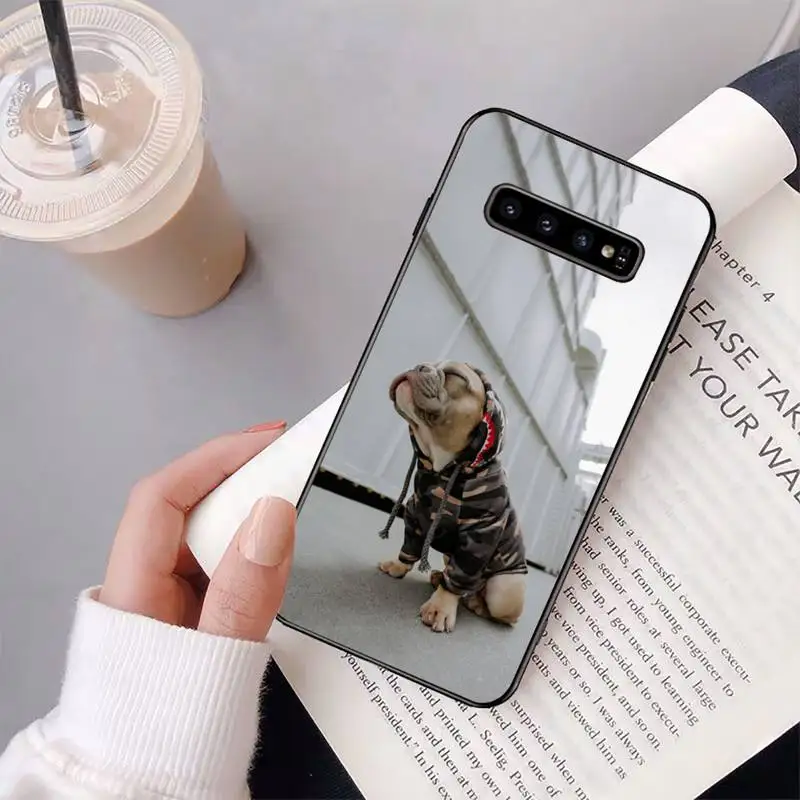 

Fashion Bulldog Phone Case For Samsung S20 Ultra S10 S10e S8 S9 Plus S7 Edge Note 10 9 8 Black Soft TPU Cove Fundas