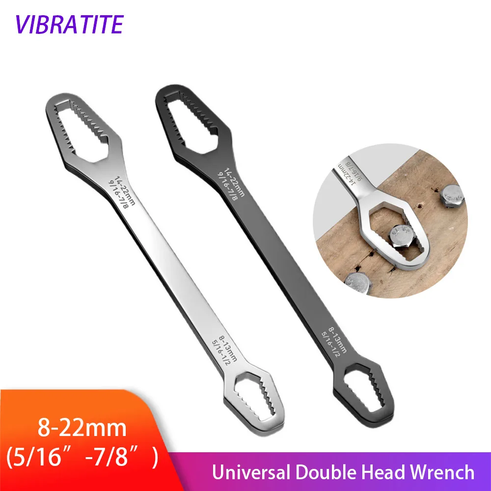 

Многофункциональный двухсторонний гаечный ключ 8-22 мм (5/16-7/8 дюйма), храповые универсальные гайки, гаечный ключ, инструменты для ремонта вело...