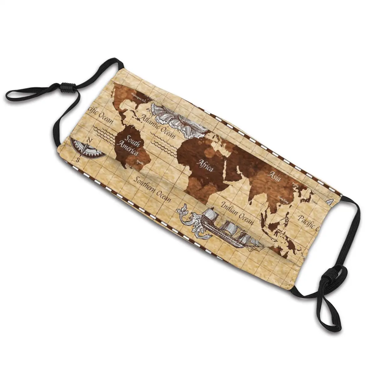 Пиратский залив секретная карта мира неодноразовая маска для лица Пылезащитная