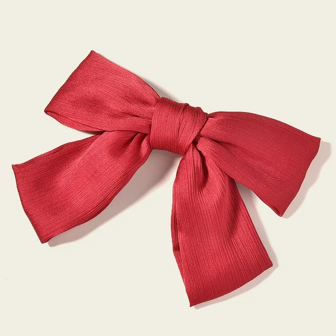 Модная заколка для волос с большим бантом Милая Красная цвета слоновой кости