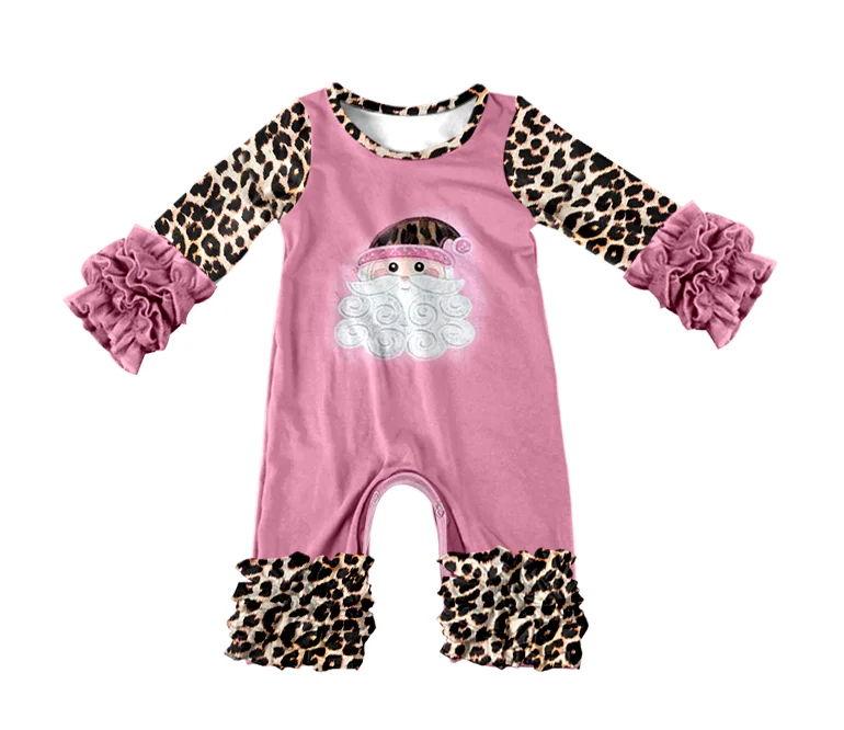 

baby girls Santa Claus romper for festival boutique ruffle design for Christmas