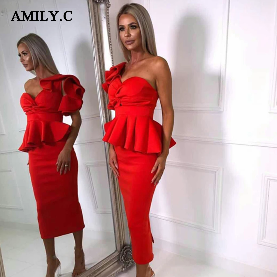 Amily.c 2021 Новое Осеннее женское платье сексуальное облегающее без бретелек с