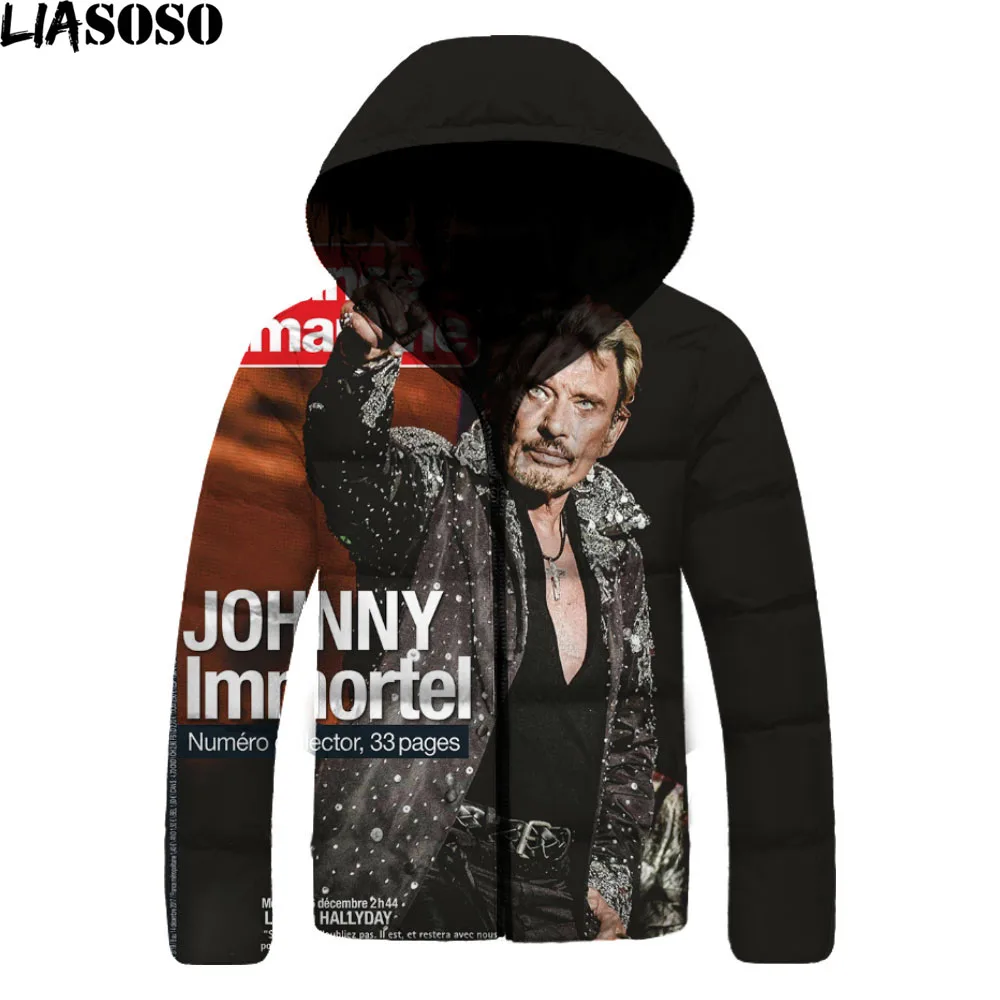 

LIASOSO French Elvis Johnny Hallyday Winter French Elvis Coats Jackets Long Sleeve Winter Jacket Men Thicken Brand Casual Tops