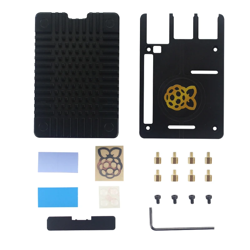 Raspberry Pi 4 Модель B корпус из алюминиевого сплава Черный Защитный металлический корпус с логотипом RPi для Raspberry Pi 4