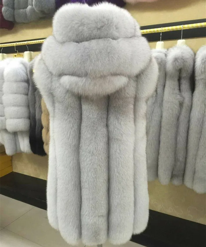 Популярный потрясающий зимний женский жилет из натурального Лисьего меха с