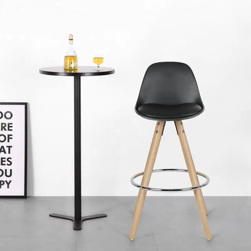 

Барные стулья 2 шт./компл., барные стулья, ножки из Букового дерева, полипропиленовые стулья с зеркальной поверхностью, обеденные стулья для ...