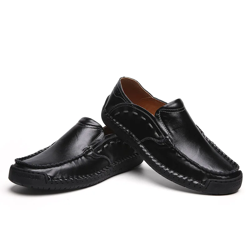 Genuine Leather Men Casual Shoes Luxury Loafers Moccasins Breathable Slip on Driving | Обувь