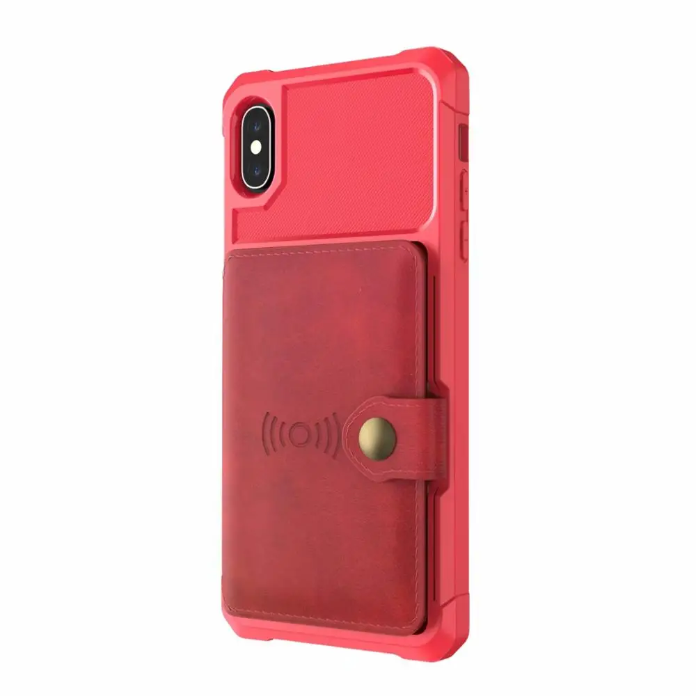 Красный Для Apple iPhone 11 Pro XS Max XR X 6 6s 7 8 Plus кожаный+ Силиконовый противоударный чехол-кошелек с магнитной застежкой для iPhone 11 - Цвет: Красный