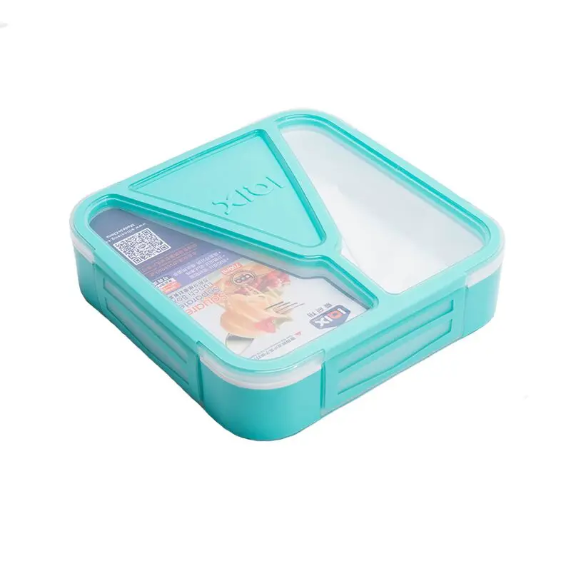 Герметичный Ланч-бокс Bento, без бпа, без микроволокна, Ланч-бокс с ложкой, портативный, для пикника, школы, герметичный контейнер для хранения еды - Цвет: Green