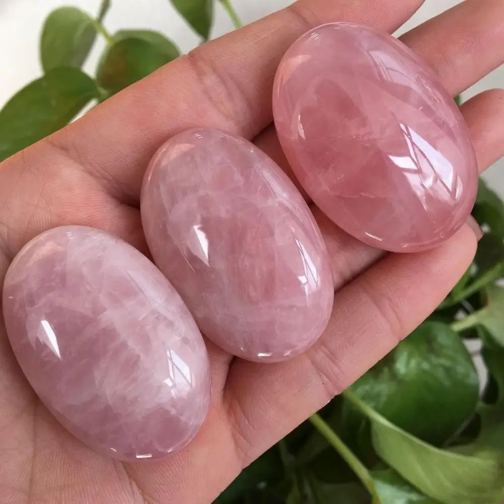 

Natural rose quartz palm stones mineral crystals massage gemstones chakra reiki healing feng shui crafts