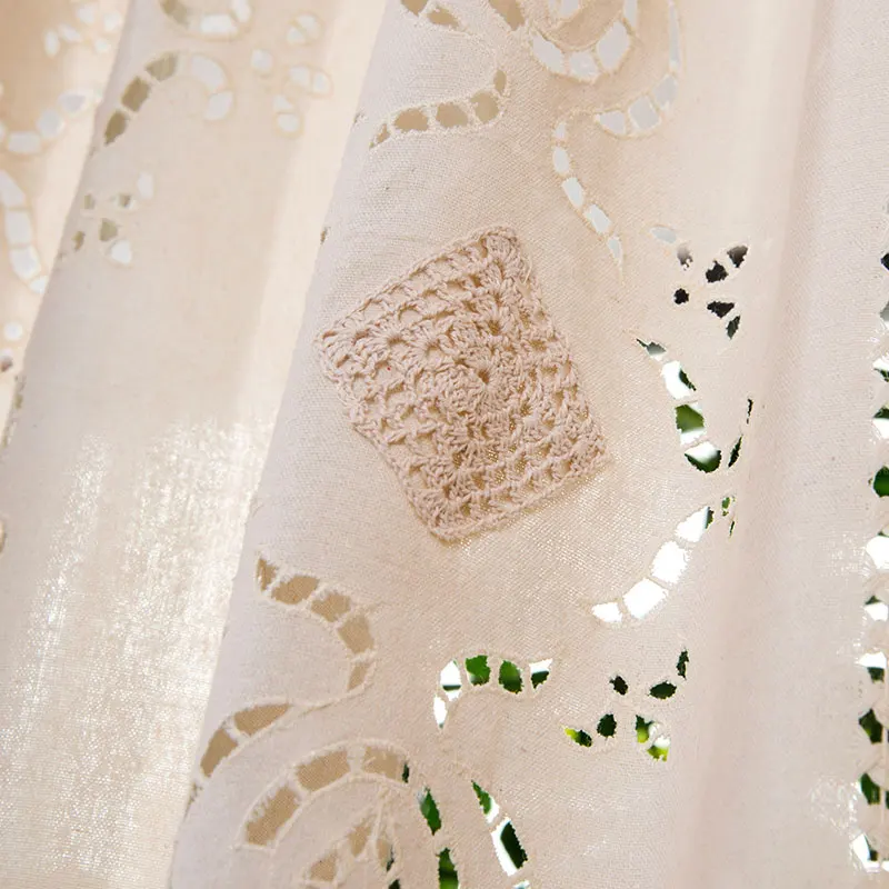 ZHH Европейский пасторальный стиль жалюзи занавески сельские вязанные крючком