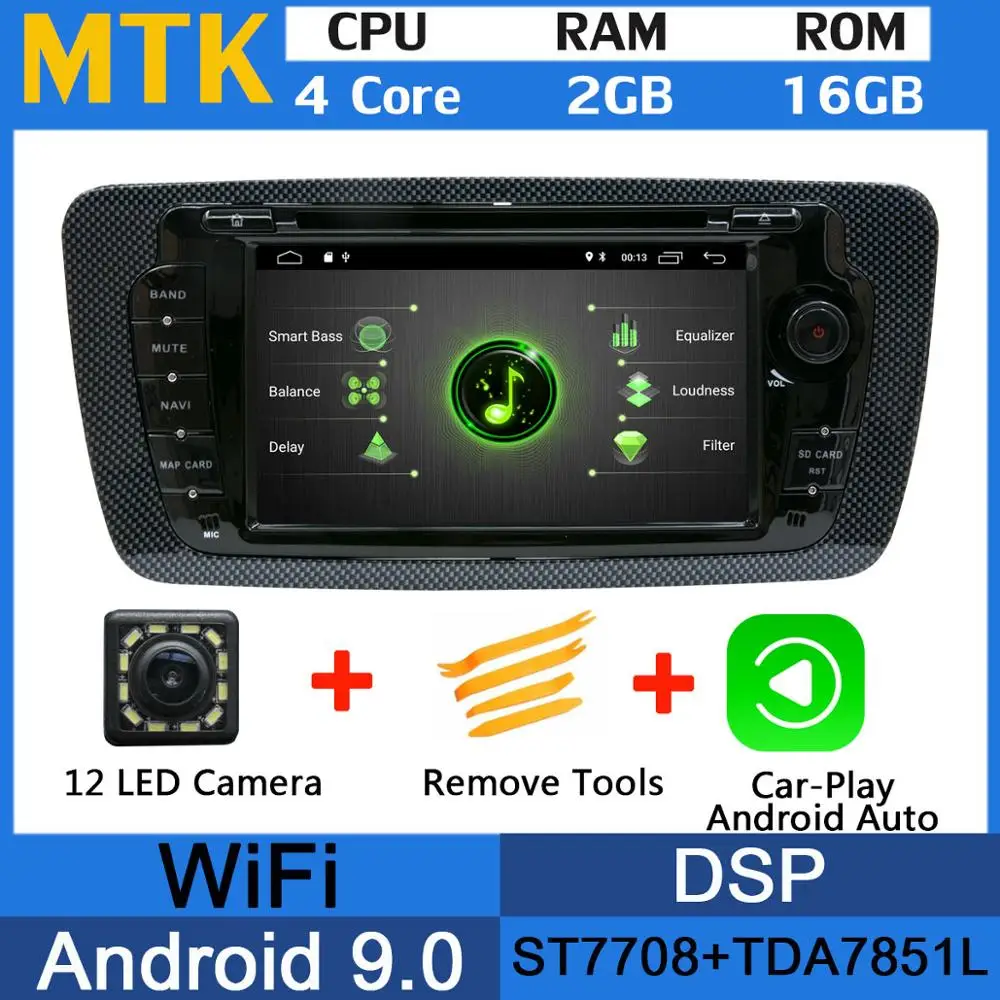 MTK-Carplay 5 USB порт Android 9,0 PX6/Восьмиядерный автомобильный dvd-плеер для сиденья Ibiza 2009 2010 2011 2012 2013 Автомобильный Радио DSP gps Мультимедиа - Цвет: MTK-Carplay