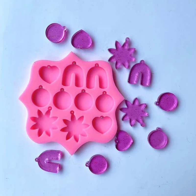 

Multifunctional round earring combination earring mold epoxy resin jewelry mold resin casting pendant DIY mold
