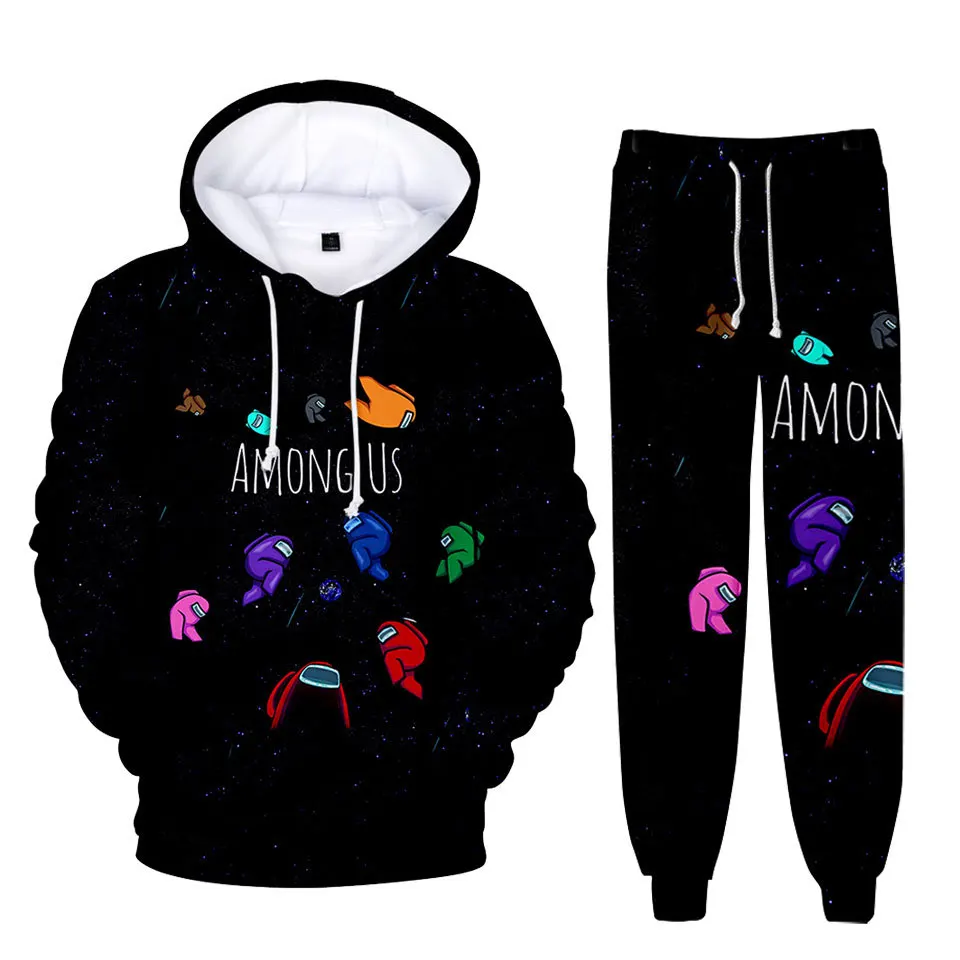

Among US Unisex Children Sweatshirt Sweatpants Tracksuit 2 Piece Set Kids Pullover Anime Cosplay Set 2 Piece Coats size100-4XL
