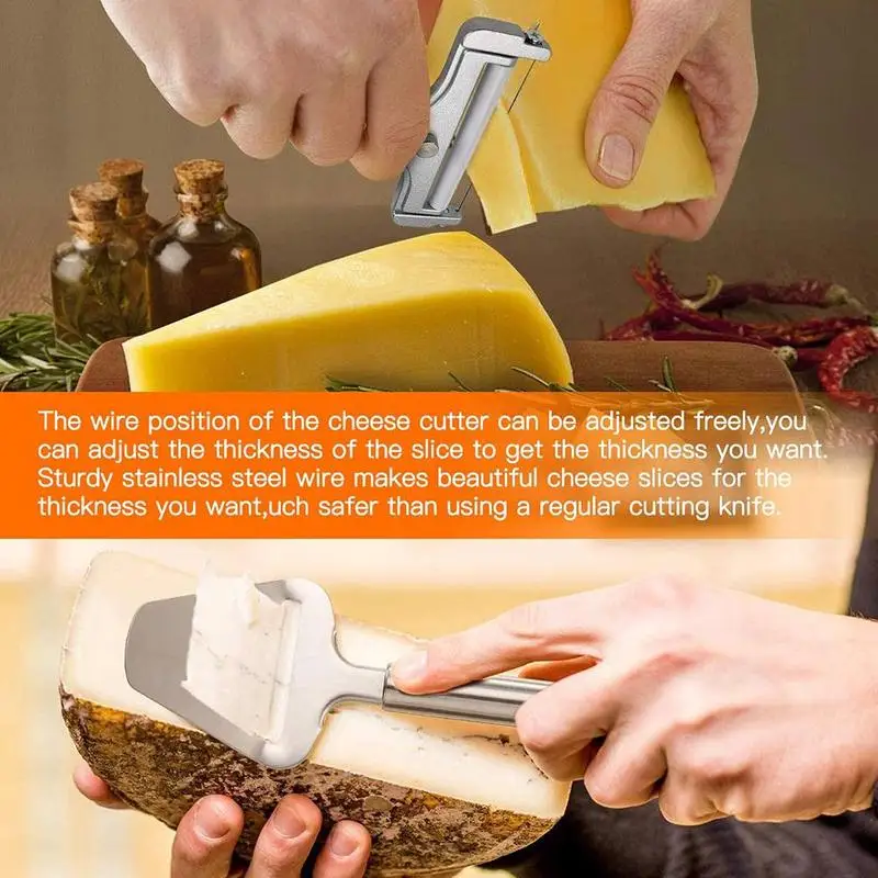 

Adjustable Cheese Slicer Cutter Aluminum Cheese Slicer Grater Butter Tools Nonstick Planer Cheese Slicing For Kitchen G3F6