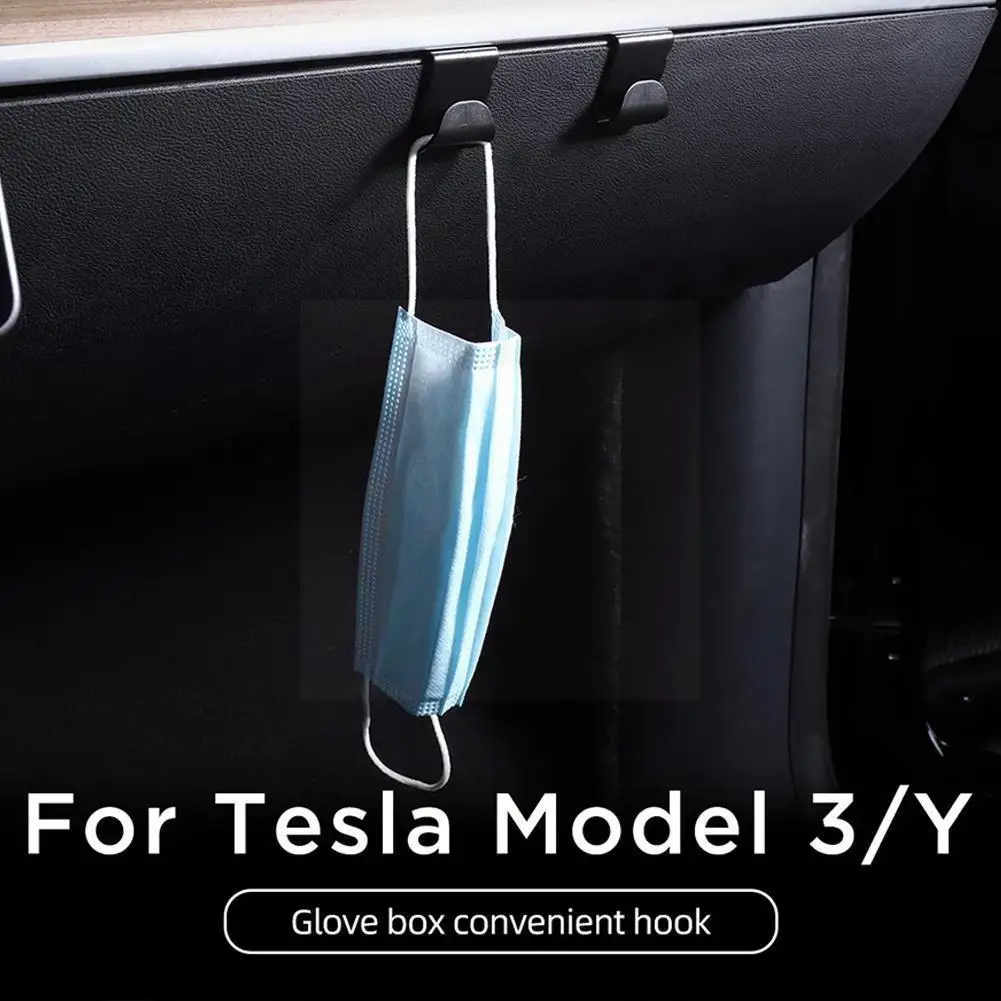 

Interior Accessories for Tesla Model 3 Model Y 2017-2021 Hook Hook Car Glove Convenient Convenient Snap-type Box Modificati Q7O9