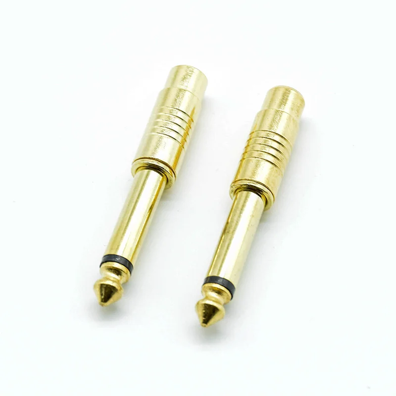 10 шт. Позолоченные 6 5 мм стерео разъем преобразователь RCA гнездо адаптеры 35 для