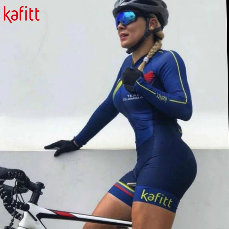 Kafitt 2020 женские триатлона с длинным рукавом Велосипеды Джерси костюм Детский
