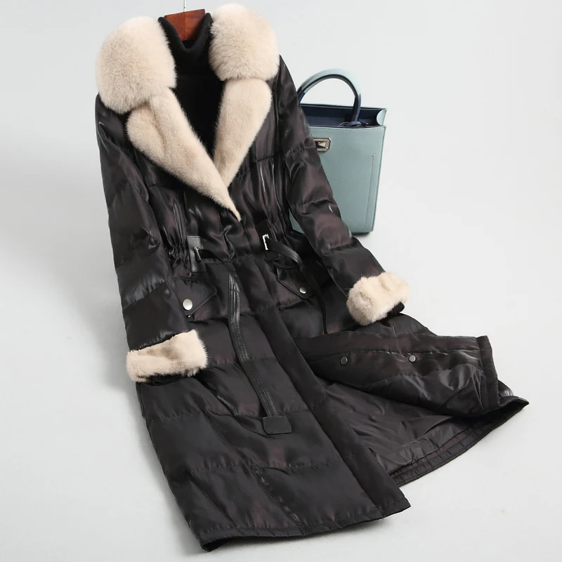

Women's Down Jacket Puffer Winter Jacket Women Clothes 2020 Mink and Fox Fur Collar Long Coat Female Warm Parka MY