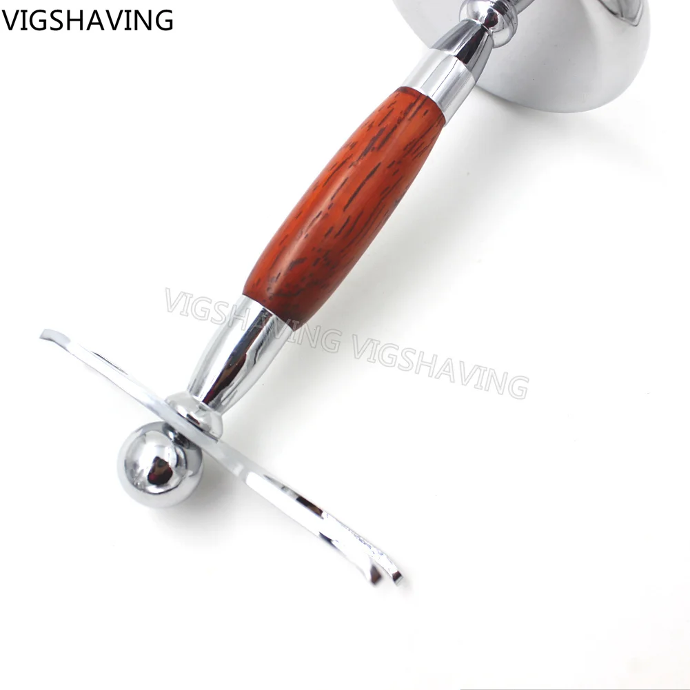 Ремесло падук деревянная и хромированныей металлический стенд для бритья зубных