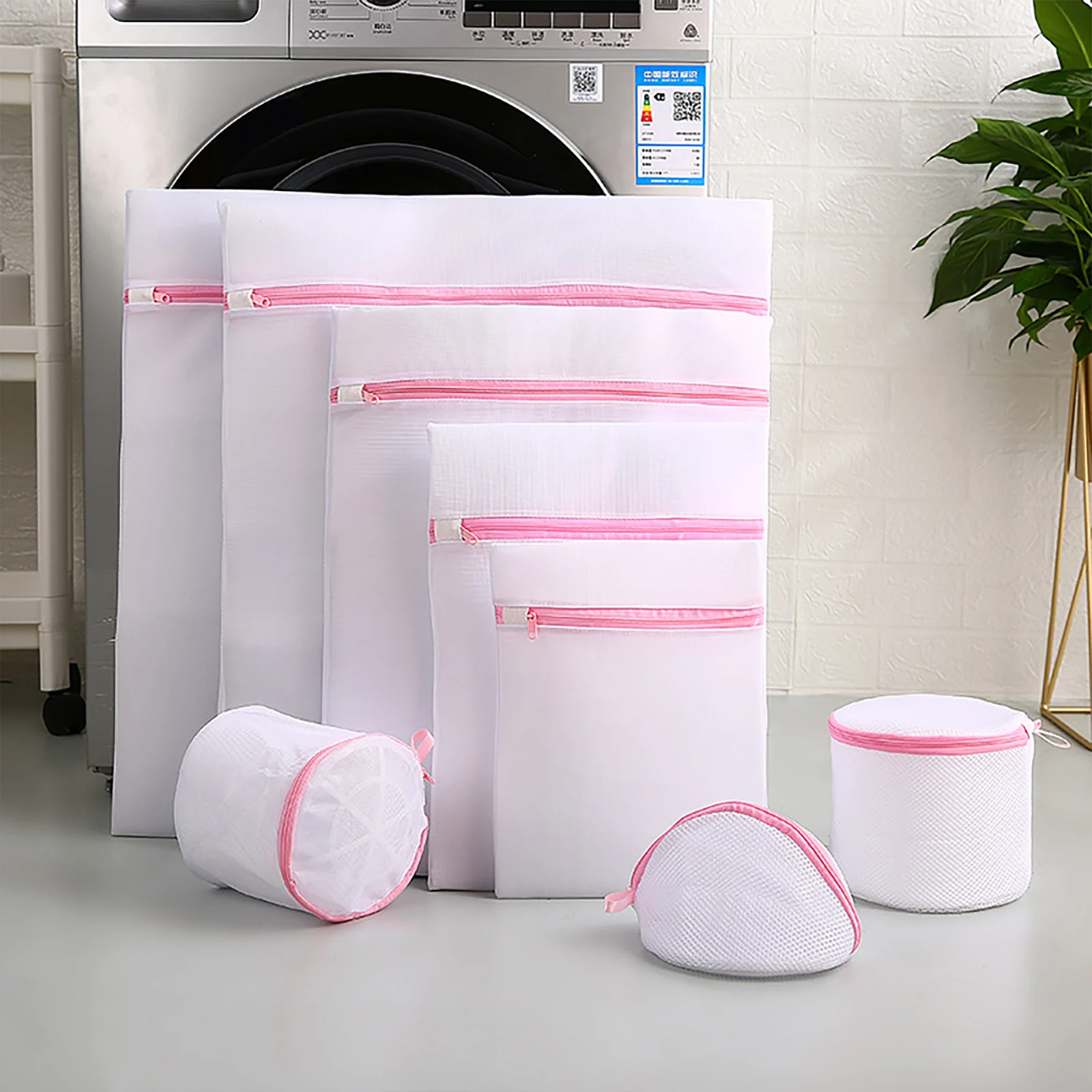 

Zippered Mesh Laundry Bag Polyester Mesh Laundry Basket Travel Storage Bag Ideal Washing Machine Washable Laundry Bag 8 Pack