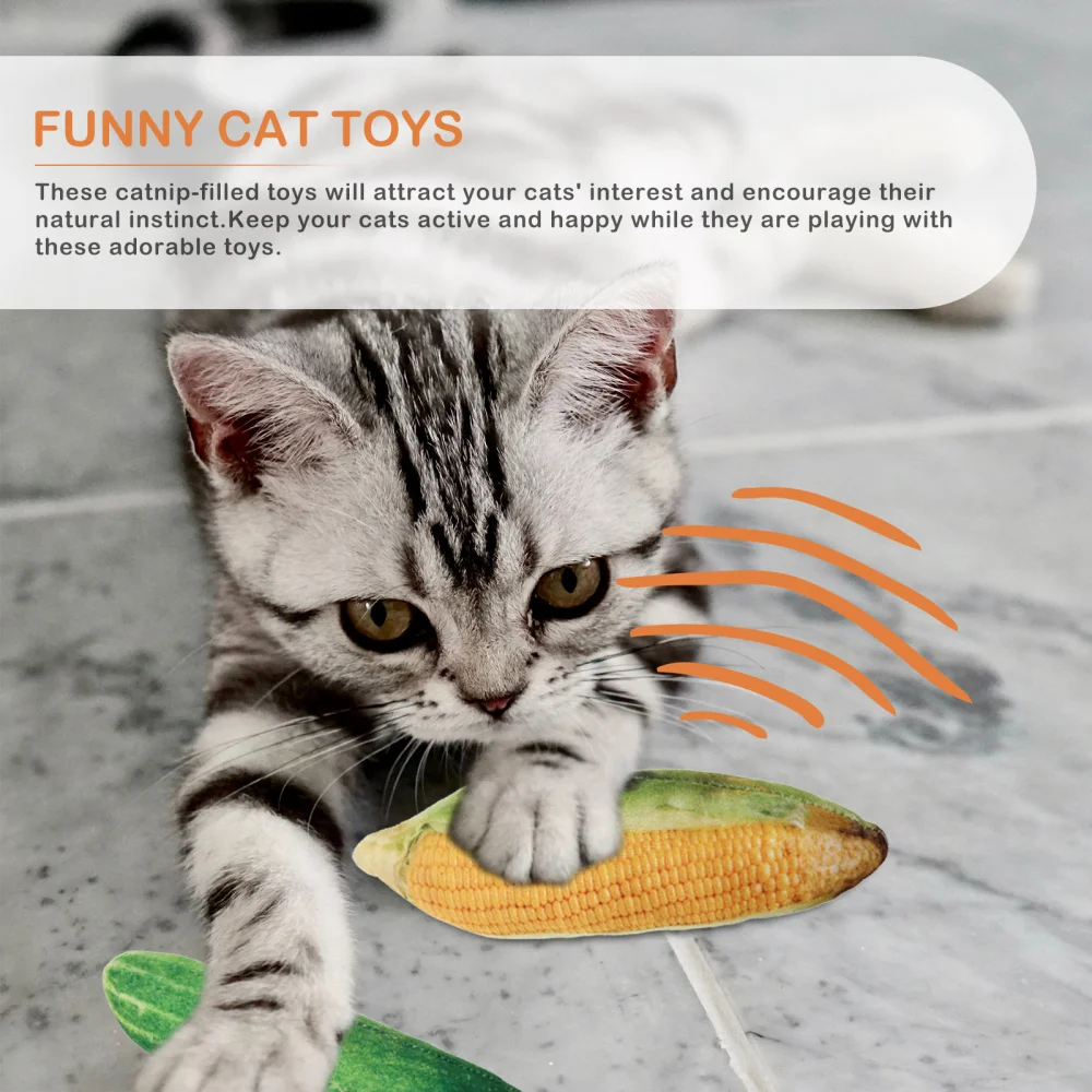 

12pcs Cartoon Food Shaped Catnip Cat Molar Plush Catnip Chew