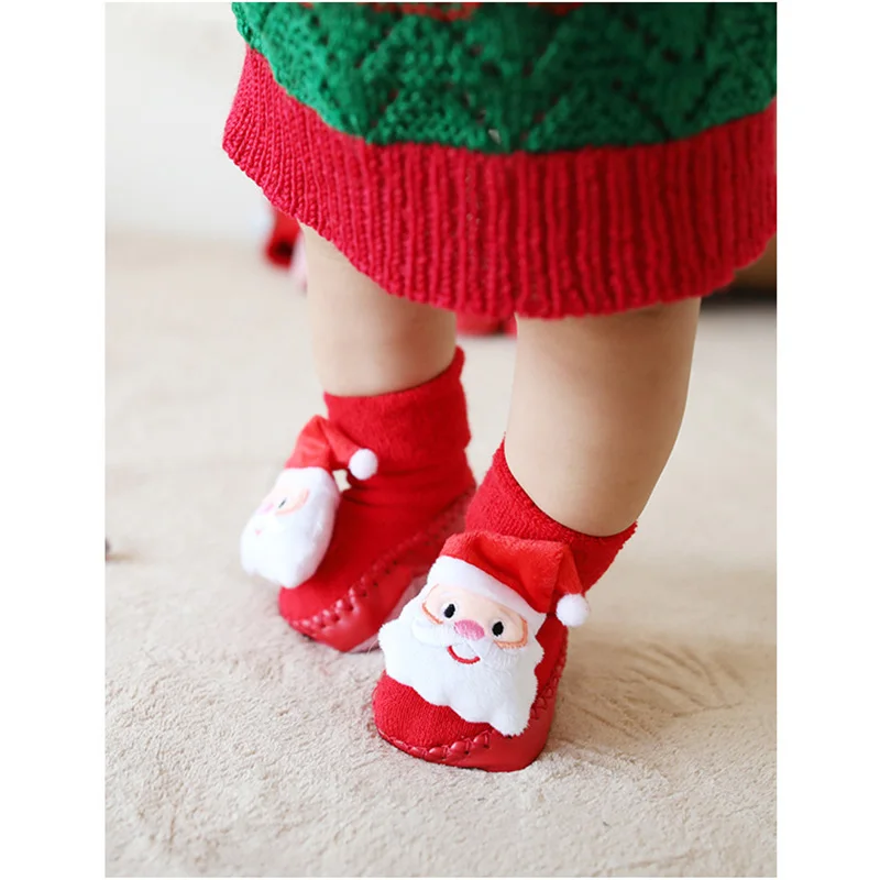 0-2 Years Old Newborn Socks Christmas Children's Socks Winter Thicken Warm Baby Socks Children Toddlers Floor Socks Christmas