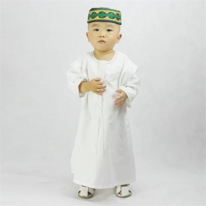 Детская модель Abaya Дубай кафтан мусульманский джубба Thobe Eid Mubarak молитва для