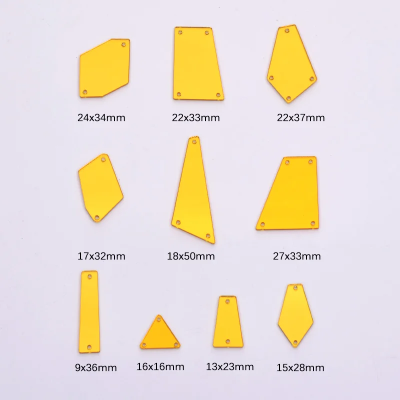 JUNAO микс форма шитье золото прозрачное зеркало стразы аппликация из страз