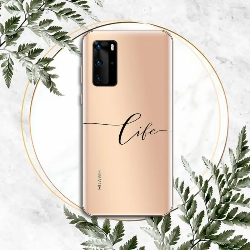 

Love Heart Letter Phone Case Clear Transparent for huawei honor P 40 30 20 lite Pro 10 i 8 9 x p smart 2019