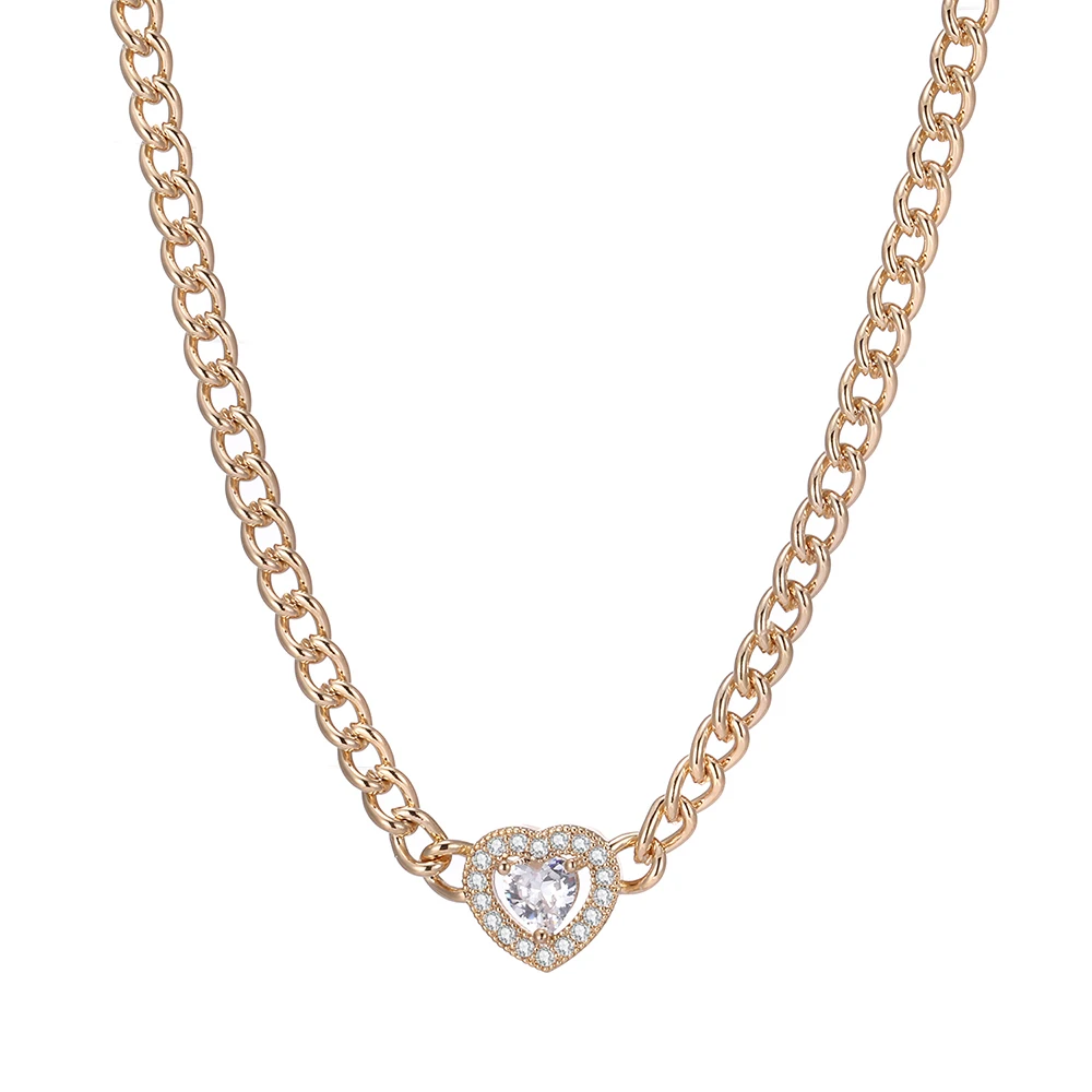 

Romantic Simple Heart Crystal Pendant Necklace For Women Girlfriend Vintage Stainless Steel Adjustable Chains Necklace 2021