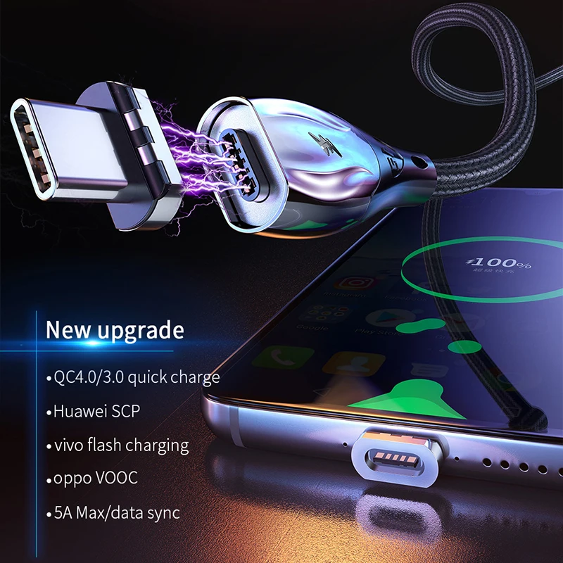 Магнитный кабель с разъемом USB Type C 40 Вт 5 А 30 Вт|Кабели для мобильных телефонов| |