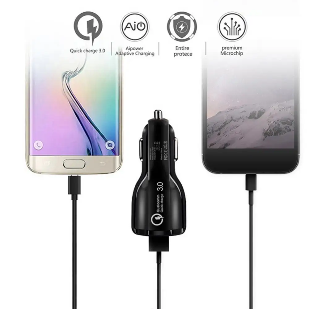 Устройство зарядное автомобильное с двумя USB-портами и поддержкой быстрой