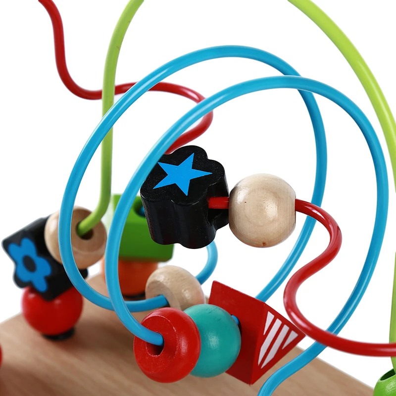 

Wooden Math Toy Counting Circles Bead Abacus Wire Maze Roller Coaster Montessori Educational for Baby Kids