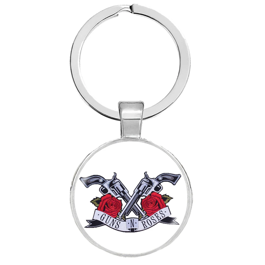 Модные пистолеты N брелоки с розами художественное изображение стеклянный купол