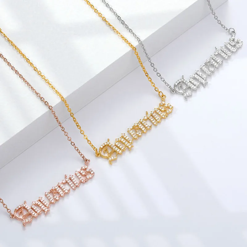 ЦИРКОНИЕВЫЕ ожерелья со знаками Зодиака для женщин и мужчин цепочка из розового