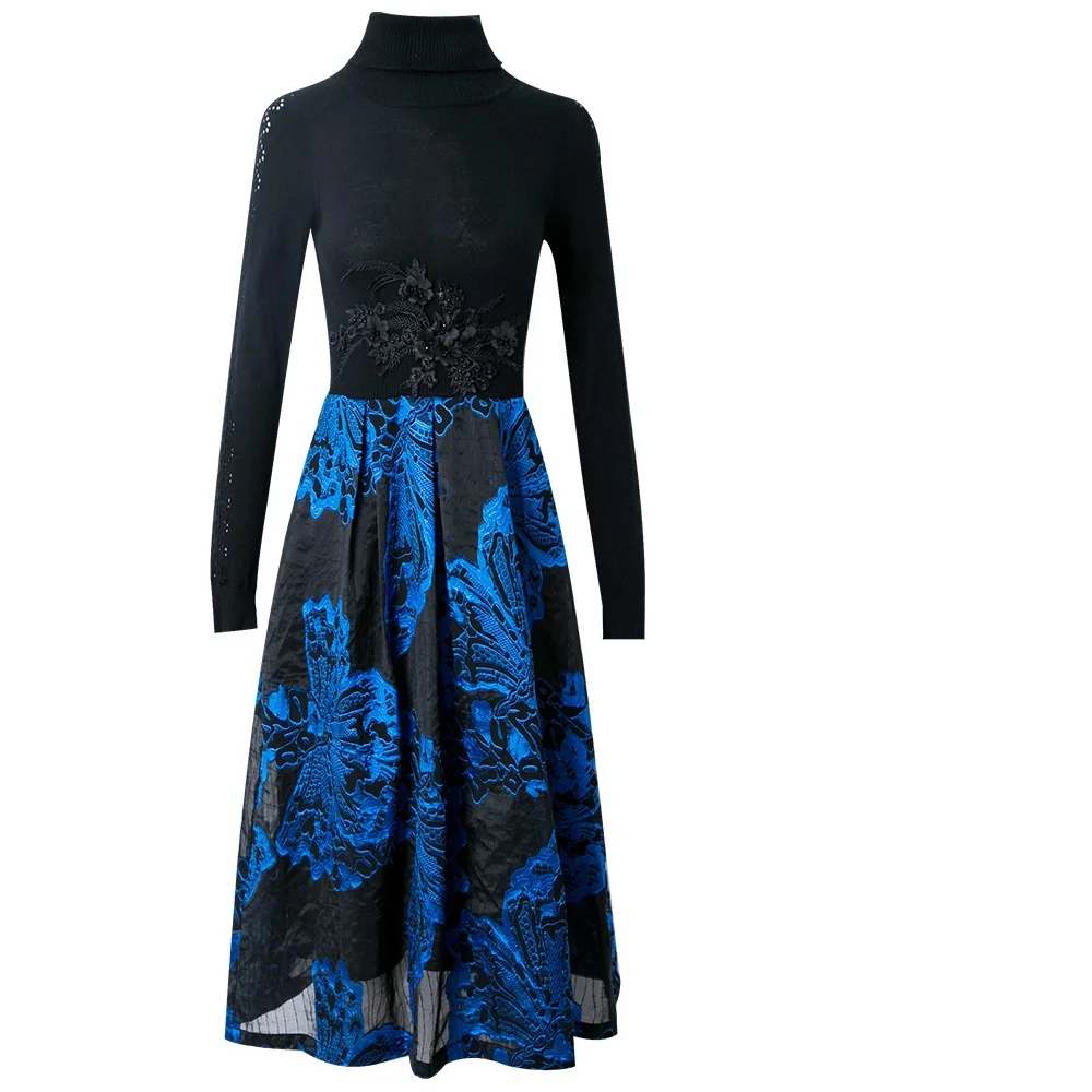 Новинка 2019 превосходное качество милые вечерние платья с цветами длинные рукава