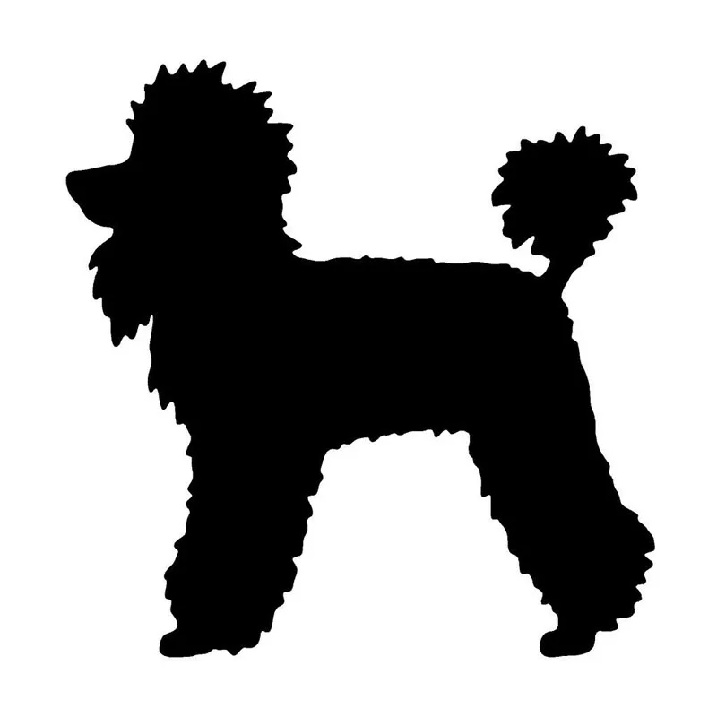

Fuzhen Boutique Decals Exterior Accessories Poodle Dog Cute Animal Vinyl Decal Classic Creative Cartoon Car Sticker Black/White
