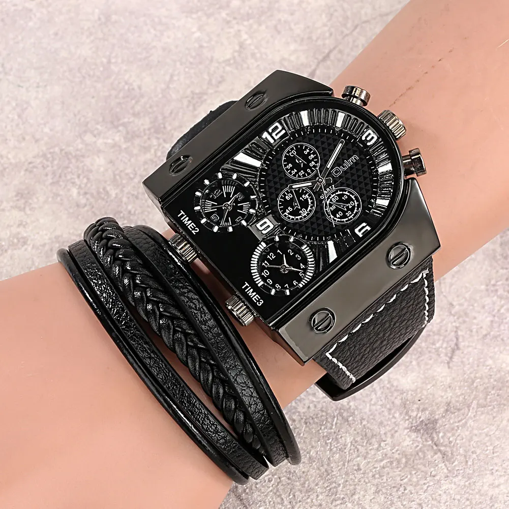 

2021 Watches Men Luxury Clock Casual Leather Top Brand Phase Men Watch Sport Waterproof Quartz Chronograph+Box