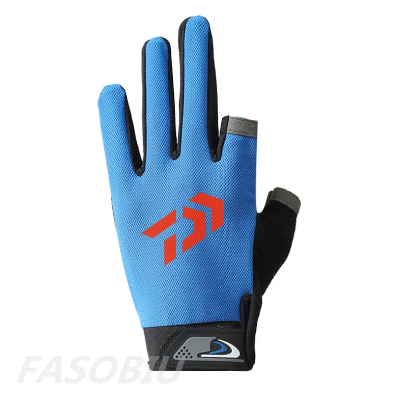 

2021 New Daiwa 3 Fingers Cut Outdoor Sport Hiking Gloves Spring Cotton Waterproof Anti-slip Durable Fishing Glove