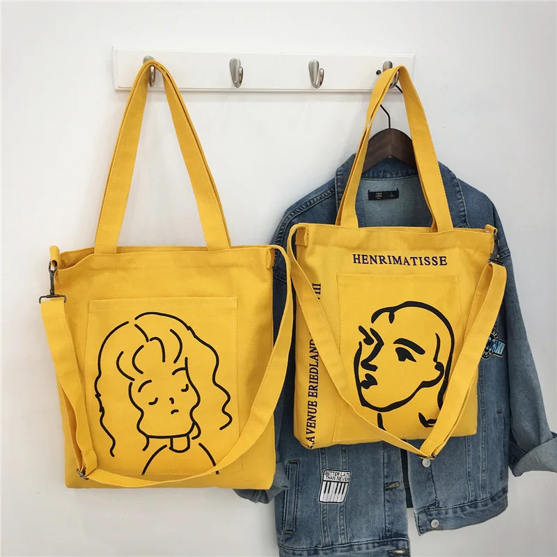 Модные холщовые женские сумки на плечо новинка 2021 полосатая Вместительная