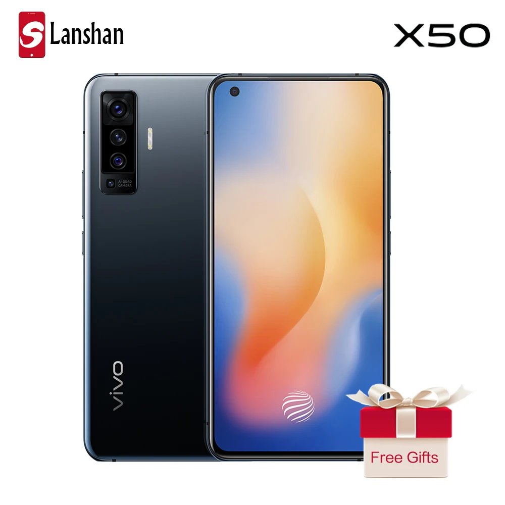 Новейший vivo X50 5G AMOLED экран 8 ГБ 128 Гб Смартфон 48MP Quad задняя камера 4200 мАч 33 Вт Dash