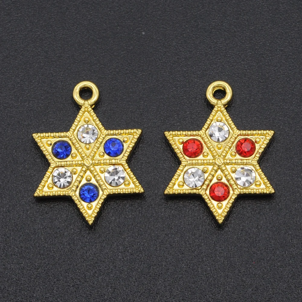 5 шт./лот сказочный 13 мм Радужный CZ горный хрусталь Звезда Давида подвеска оптовая
