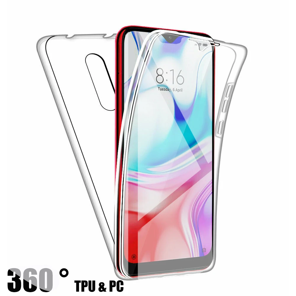 Силиконовый чехол с полным покрытием 360 градусов для Xiaomi MI 10 CC9 Pro Прозрачный Redmi Note