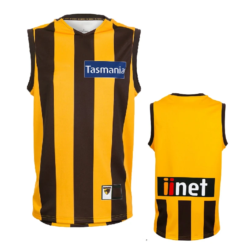 

2021 Hawthorn Men HOME Guernsey Training Singlet Rugby Vest Jersey SIZE S-3XL