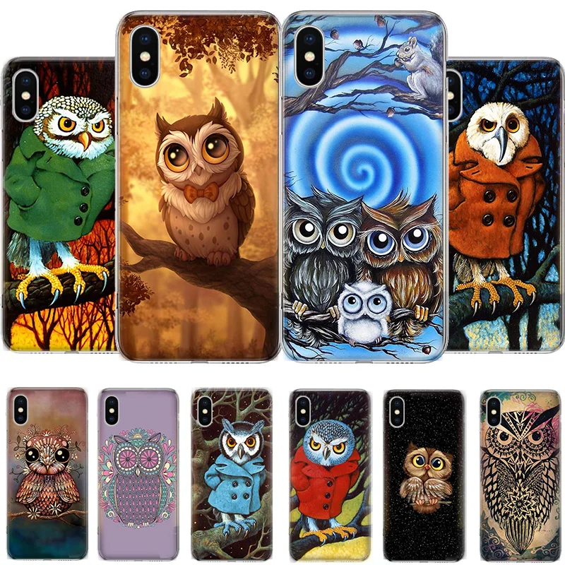 

uxury fashion cute starry owl Phone Case For iPhone 14 13 12 11 Pro Max MiNi X XS XR 6 6s 7 8 Plus 5 5s SE Cover Coque Soft