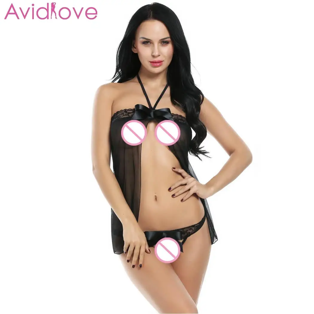 Сексуальное нижнее белье платье с g стринги Женская мини Babydoll сорочка пижама