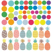 2022 colorful cylindrical cartoon pineapple wall decoration wall stickers bedroom dining room baby room wall layout