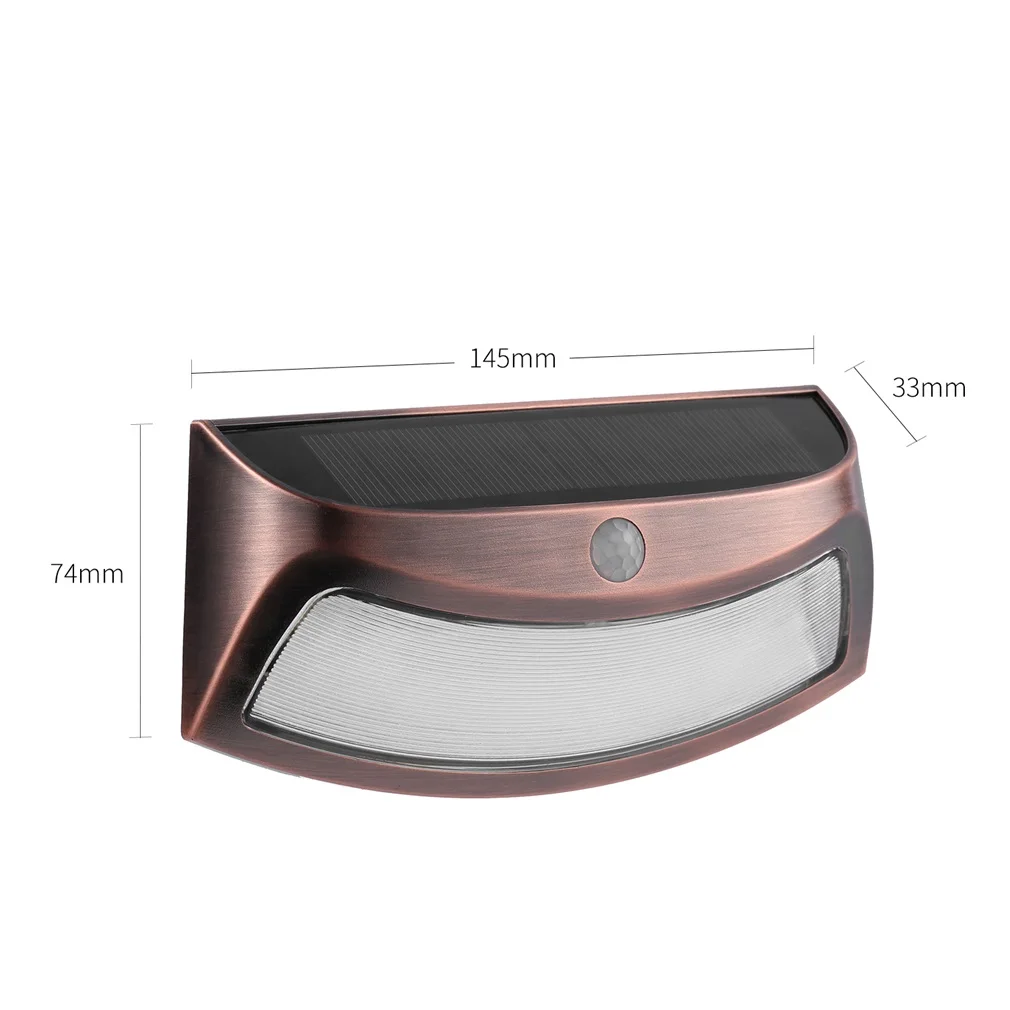 

2Pcs Body Pir Sensor Solar Power Light Outdoor Smiling Wall Lights Security Step Light Night Lamps Auto Off For Garden Doorway