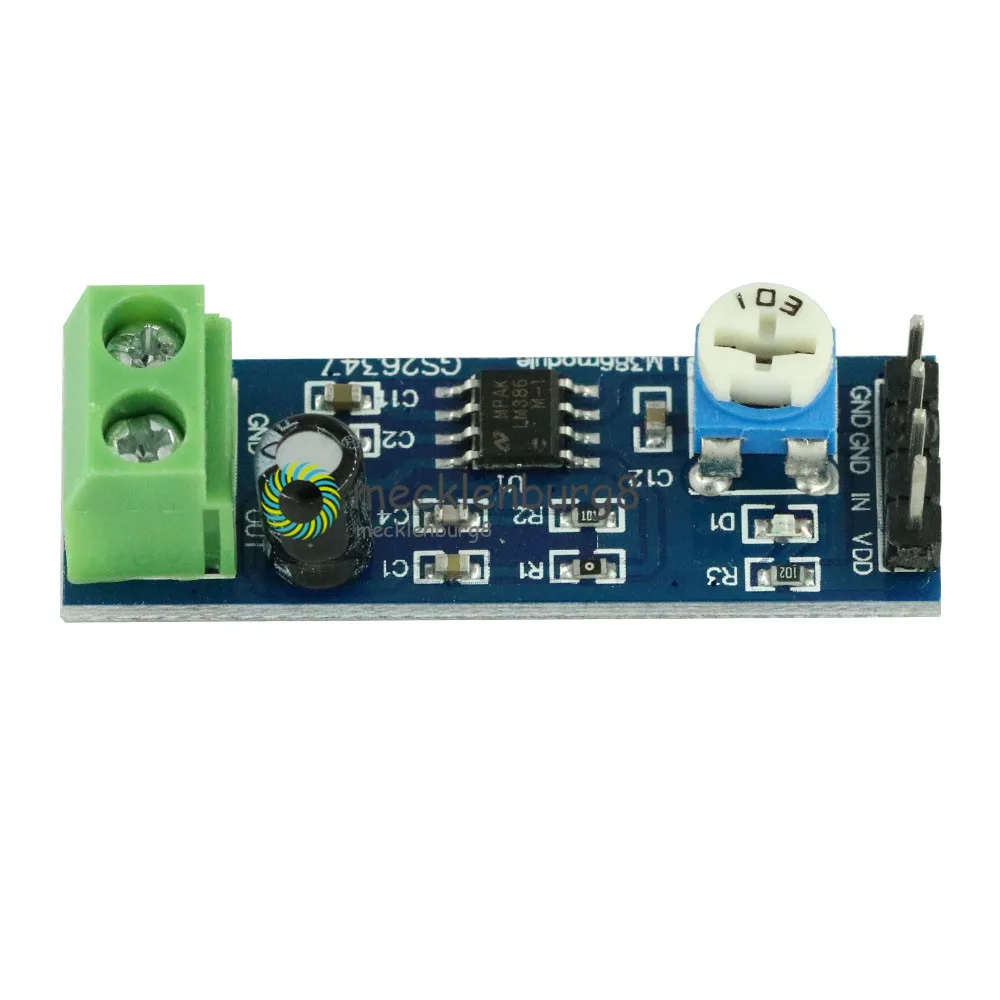 

LM386 Audio Amplifier Module 200 Times 5V-12V Input 10K Adjustable Resistance